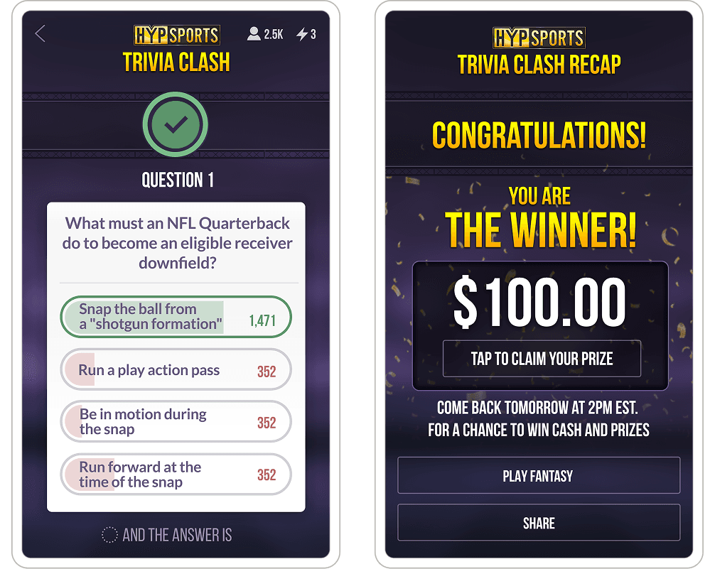 Trivia Clash Screens